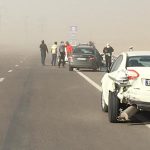 تصادف زنجیره ‌ای خودروهای در حال تردد در جاده‌های اصفهان